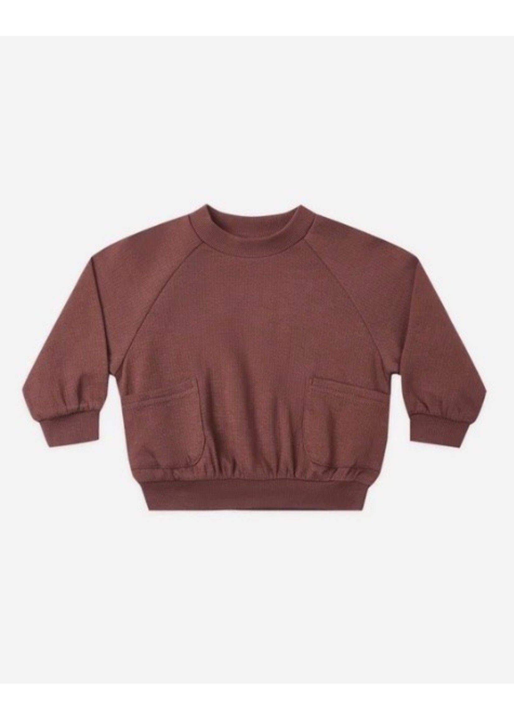 Quincy Mae Quincy Mae, Pocket Sweatshirt || Black Cherry