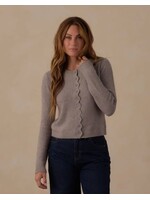 Rylee + Cru Rylee + Cru, Women's Scallop Cardigan Dusty Blue