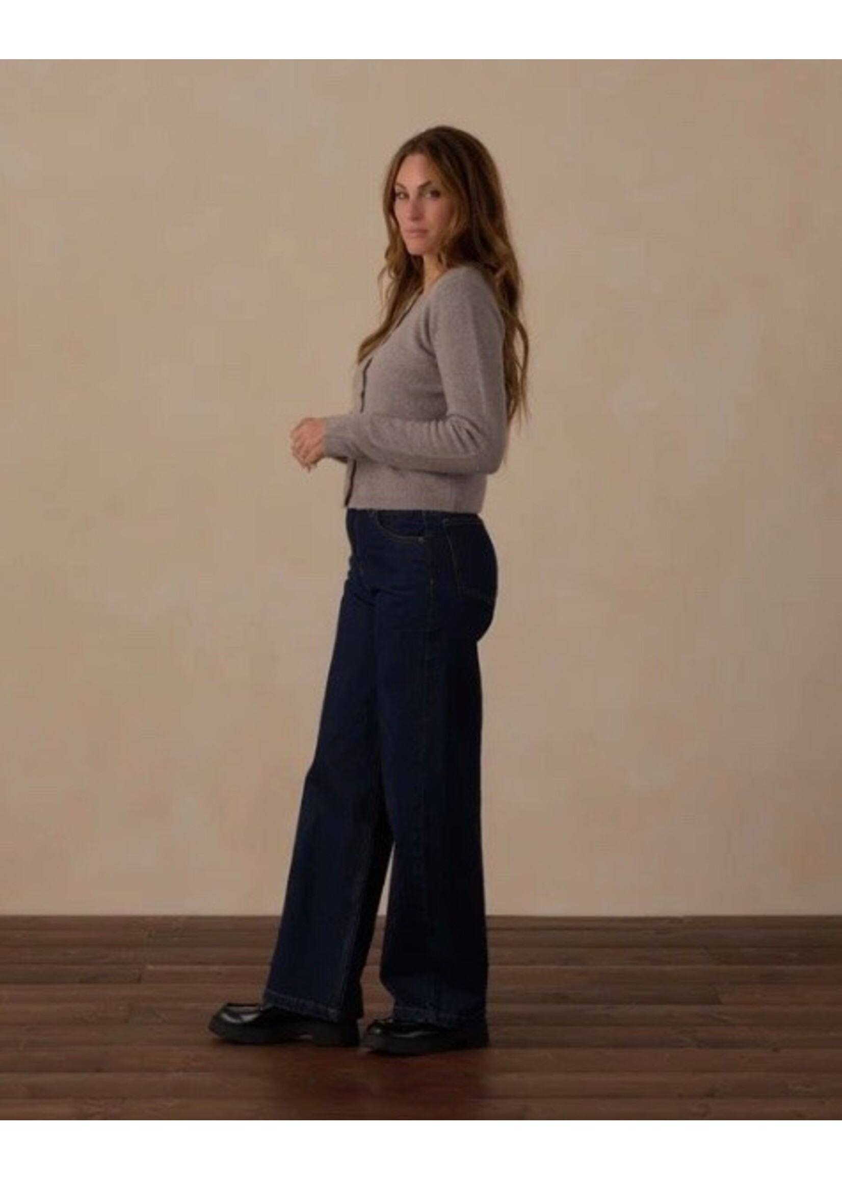 Rylee + Cru Rylee + Cru, Women's Scallop Cardigan Dusty Blue