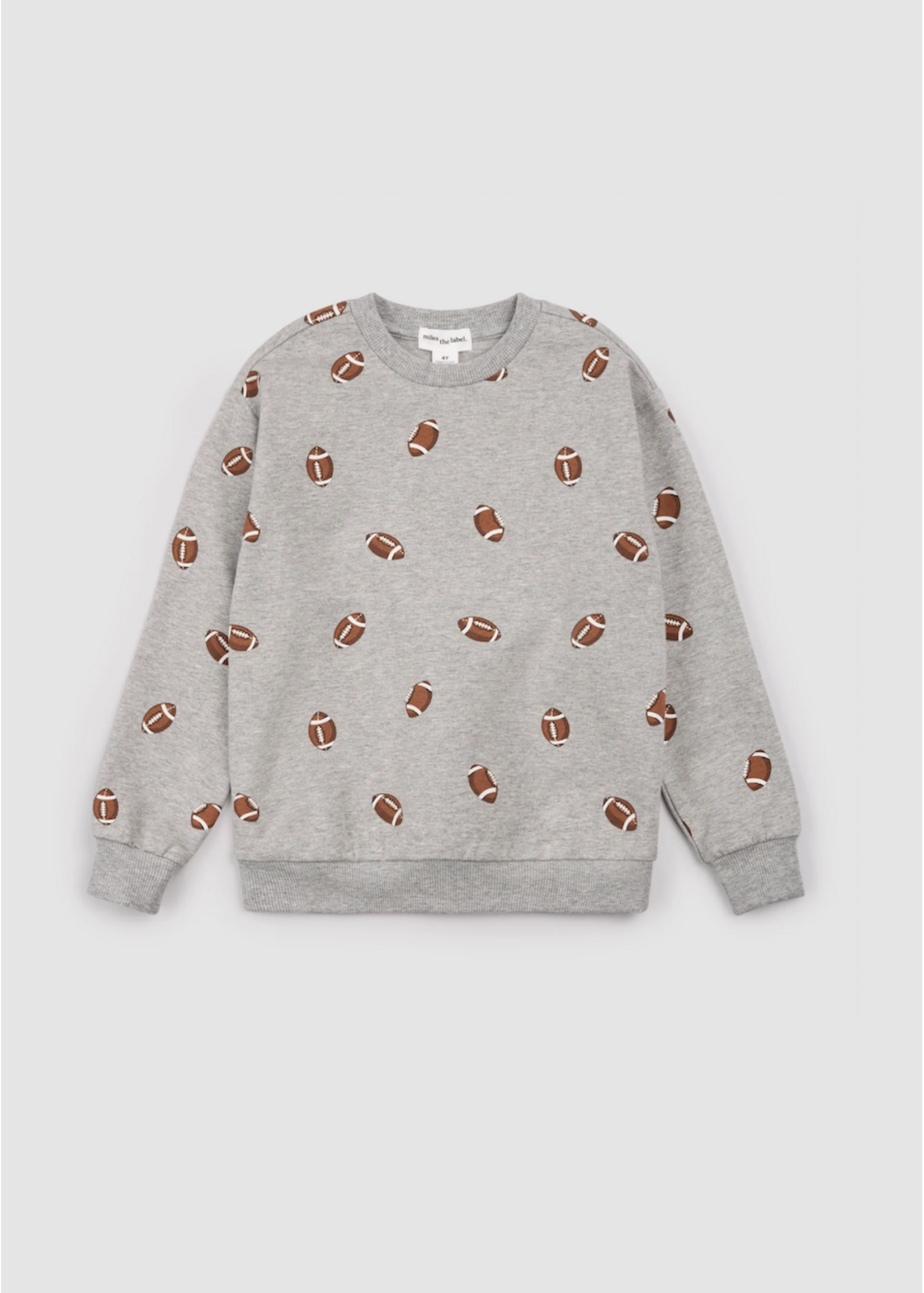 Miles the Label Miles the Label, Football Print Sweatshirt and Pant Set|| Grey Mix