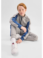 Miles the Label Miles the Label, Scuba Knit Half-Zip Pullover || Grey Mix / Blue