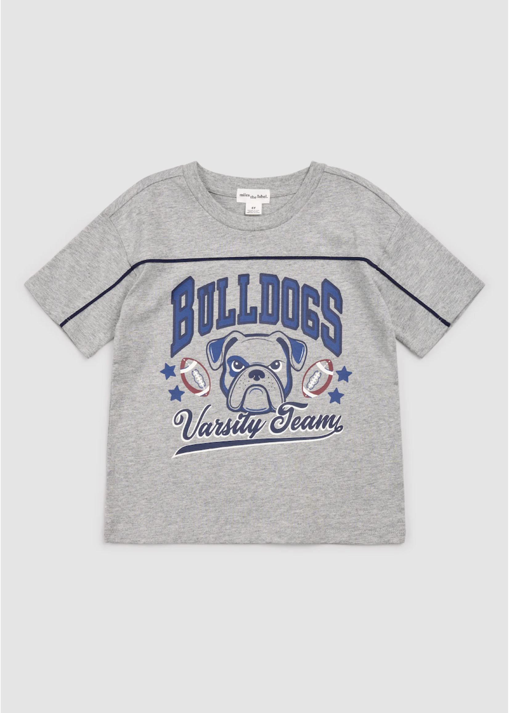 Miles the Label Miles the Label, Buldogs Vasity Print T-shirt || Grey Mix