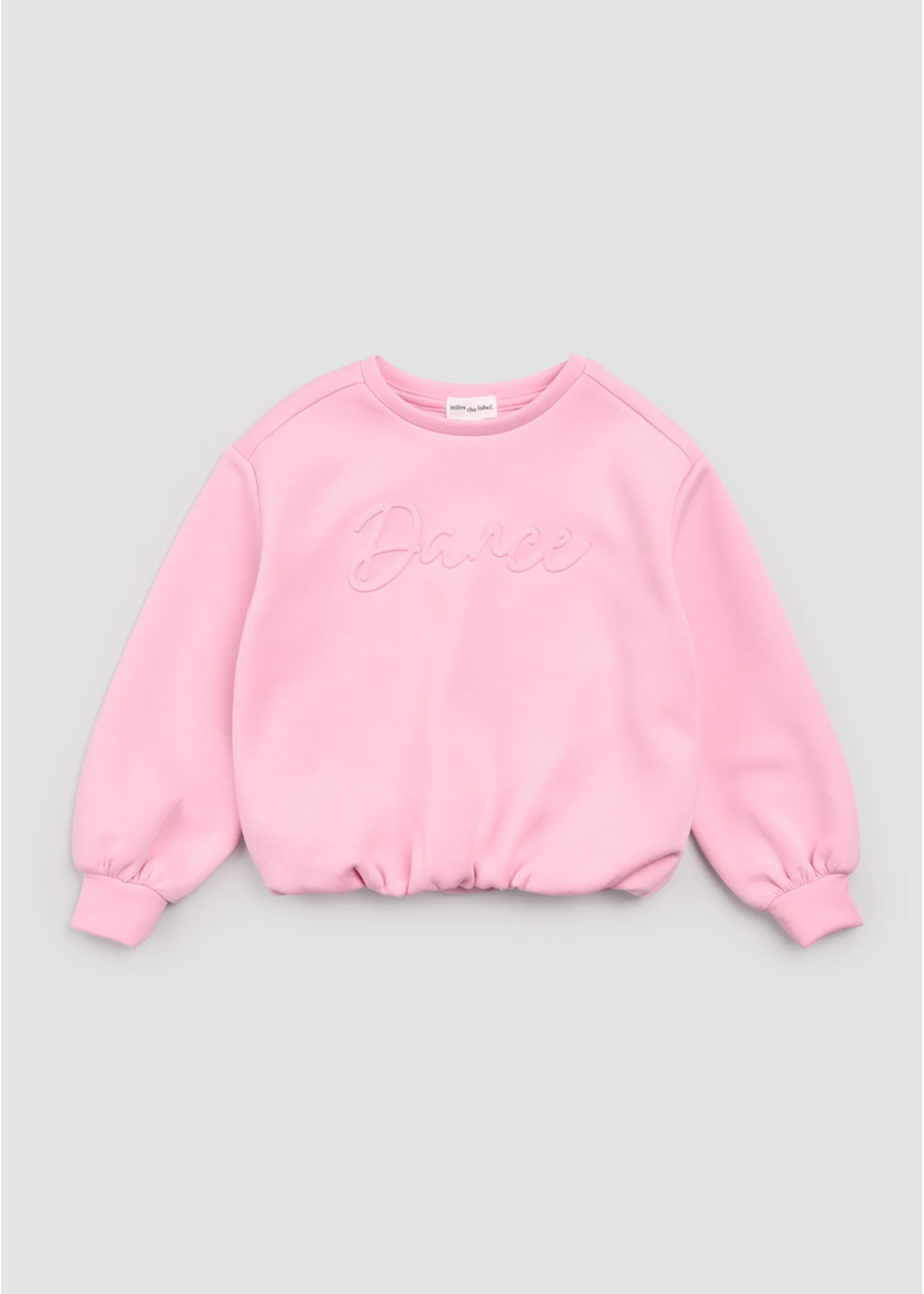 Miles the Label Miles the Label, Dance Embossed  Scuba Knit Sweatshirt || Bubblegum