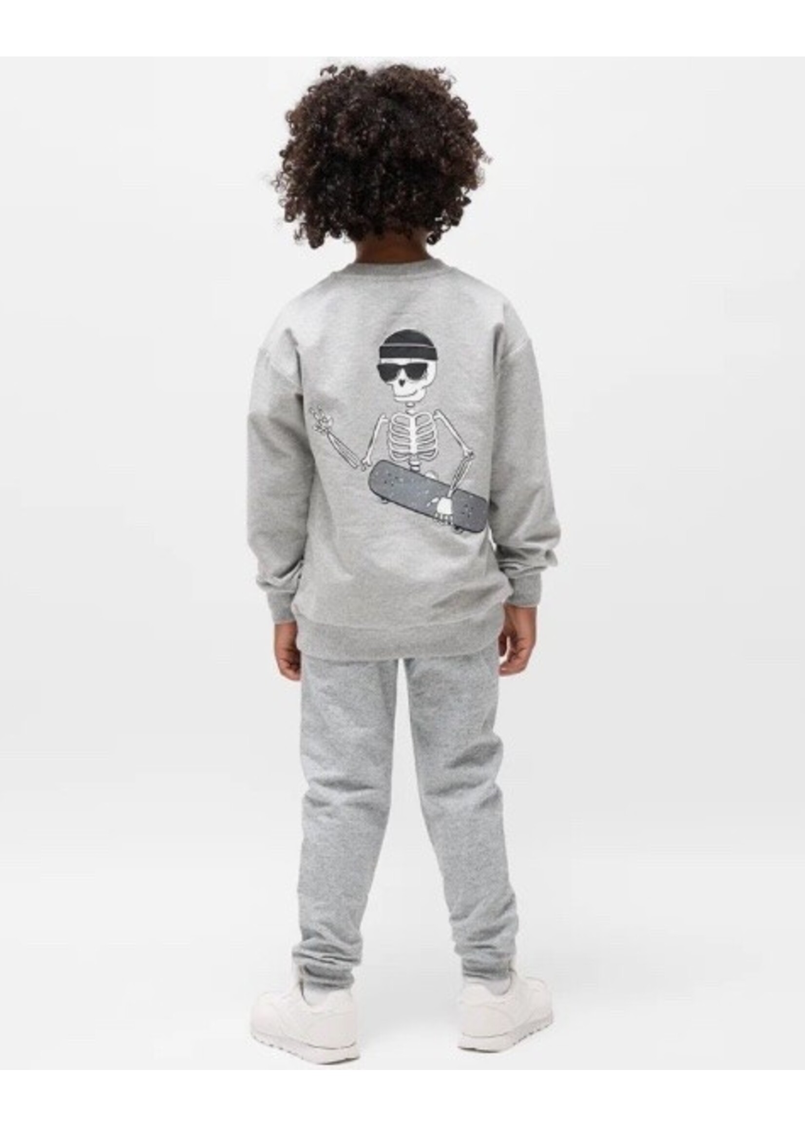 Miles the Label Miles the Label, Skeleton Print Sweatshirt|| Grey Mix