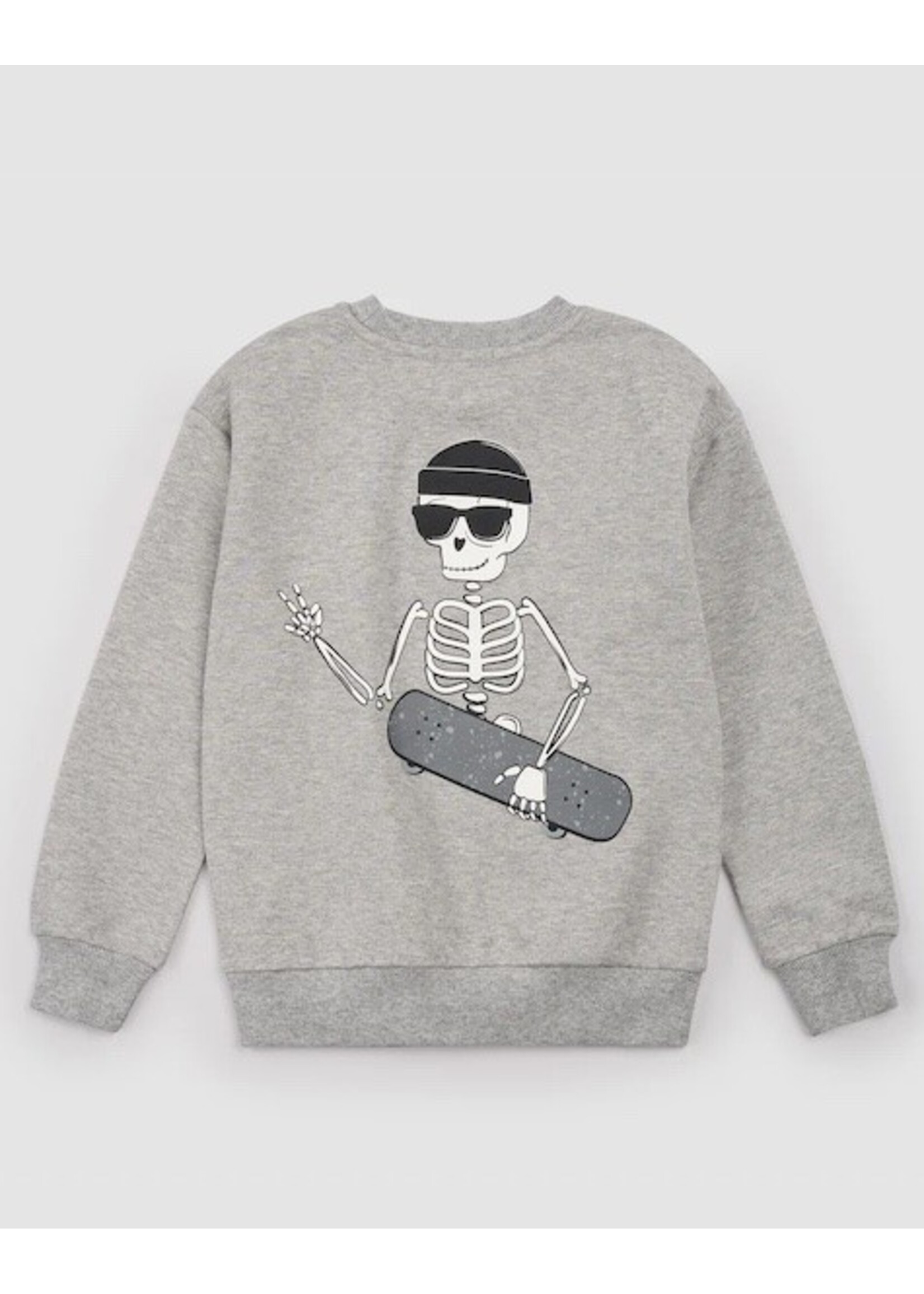 Miles the Label Miles the Label, Skeleton Print Sweatshirt|| Grey Mix