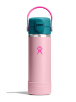 Hydro Flask Hydro Flask, Kids 18oz Wide Soft Straw Covered Cap and Boot || Close Pink