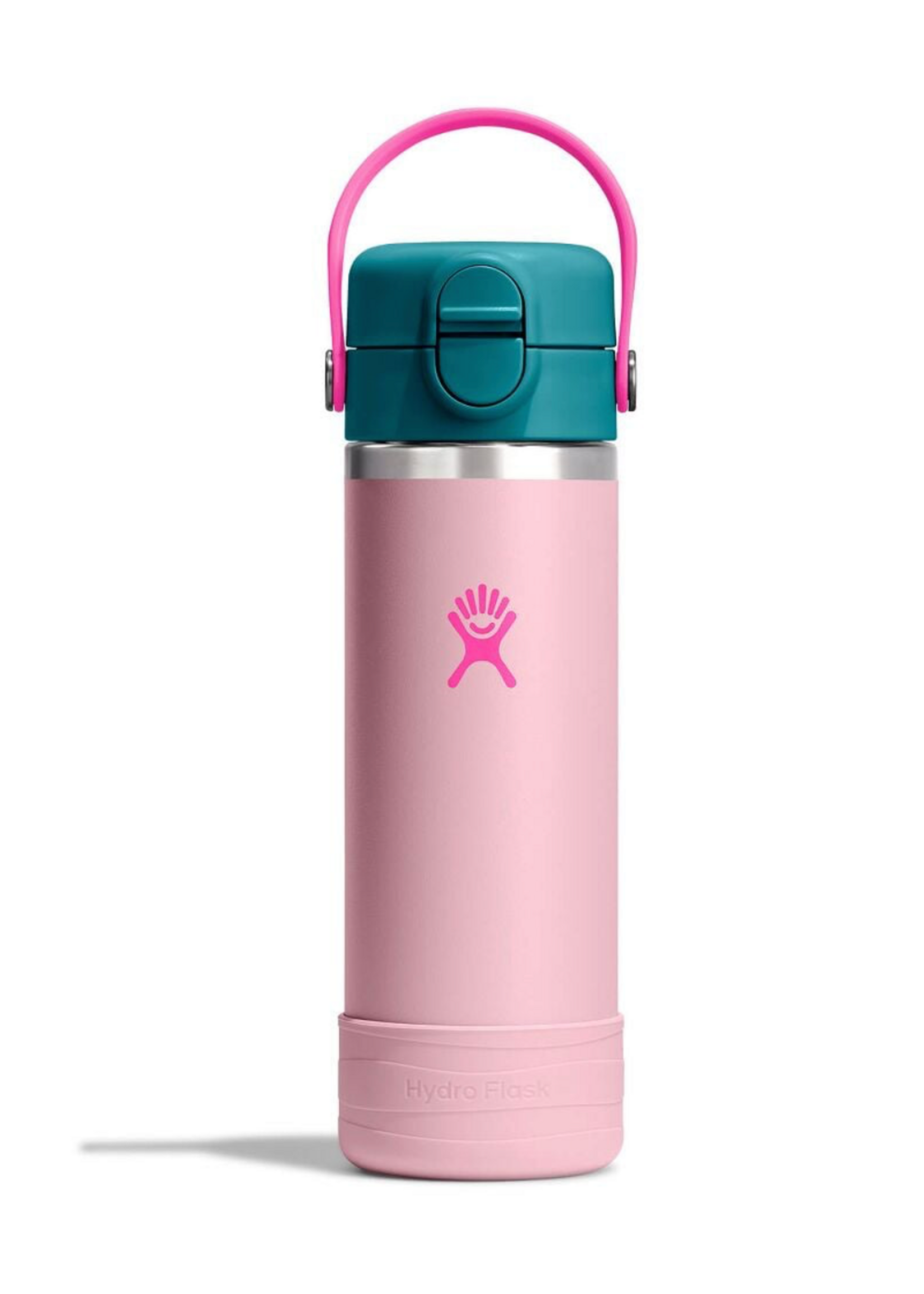 Hydro Flask Hydro Flask, Kids 18oz Wide Soft Straw Covered Cap and Boot || Close Pink