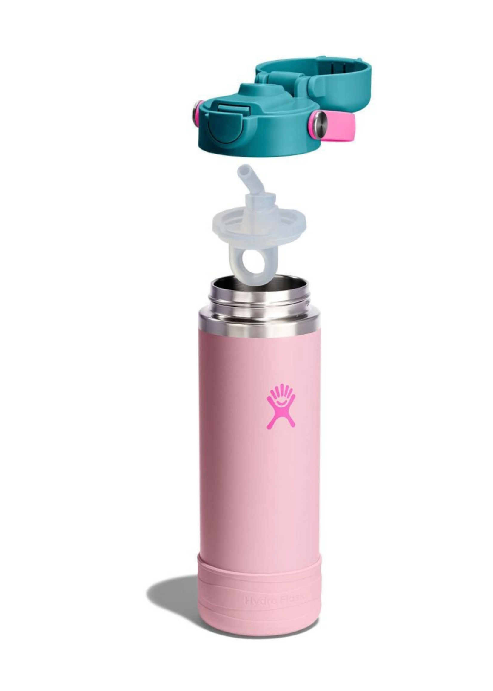 Hydro Flask Hydro Flask, Kids 18oz Wide Soft Straw Covered Cap and Boot || Close Pink