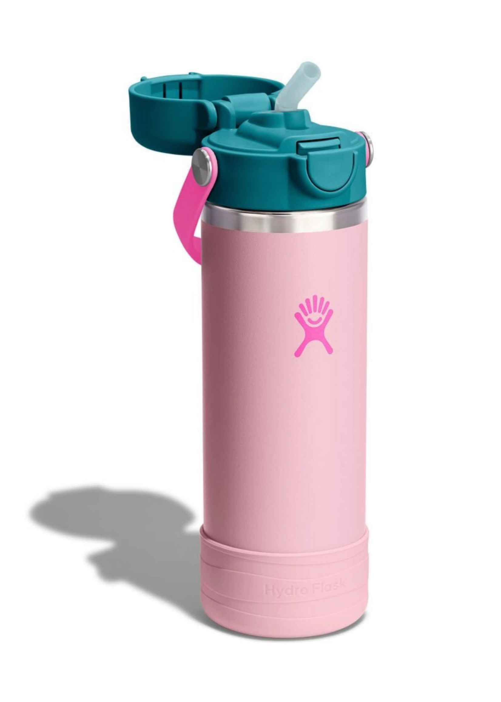 Hydro Flask Hydro Flask, Kids 18oz Wide Soft Straw Covered Cap and Boot || Close Pink