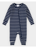 Petit Lem Petit Lem, Striped Modal Rib Sleeper || Indigo