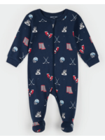 Petit Lem Petit Lem, Goal Getters Print Footed Sleeper || Dress Blue