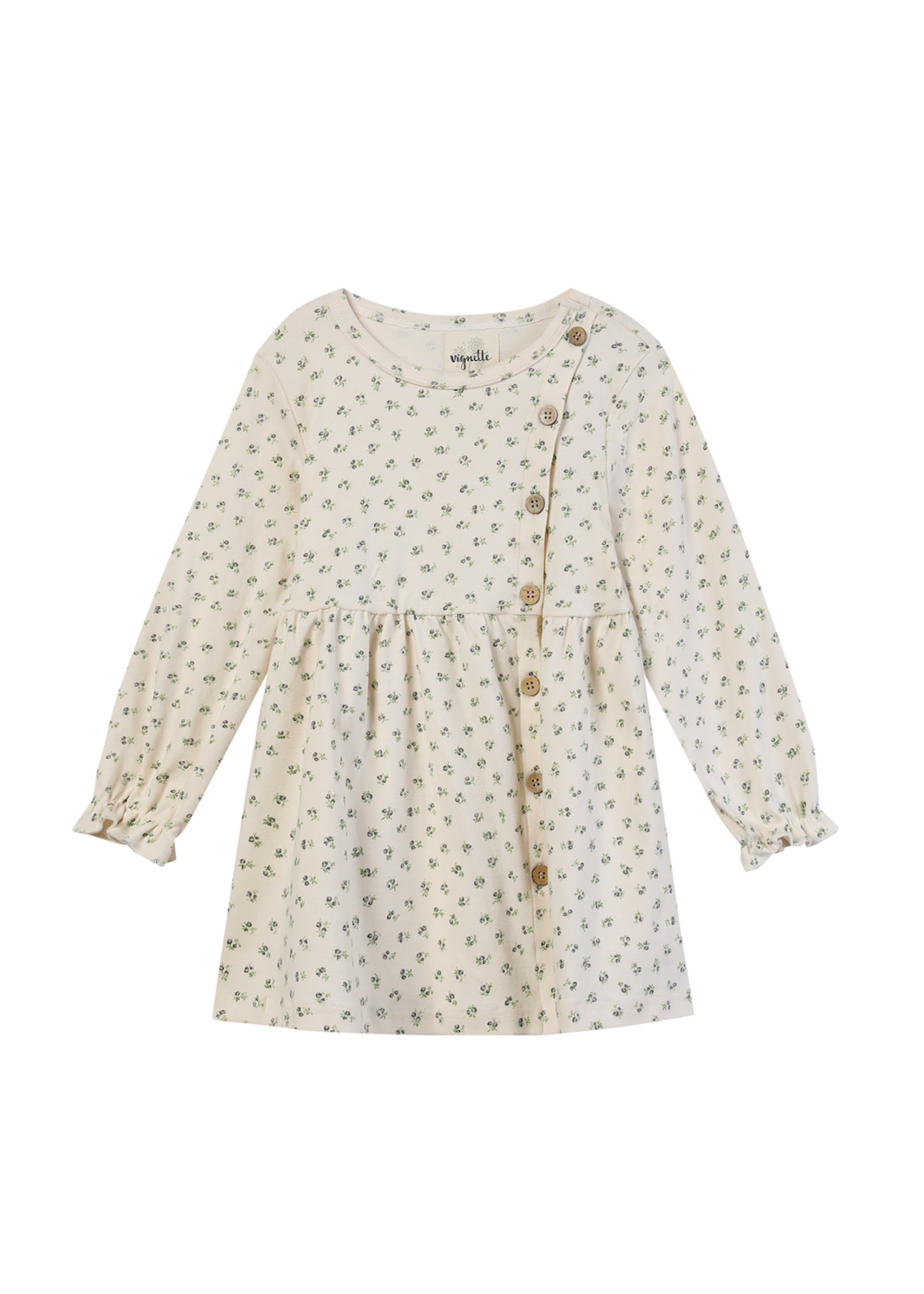 Vignette Vignette, Charlotte Acorns Print Dress || Ivory