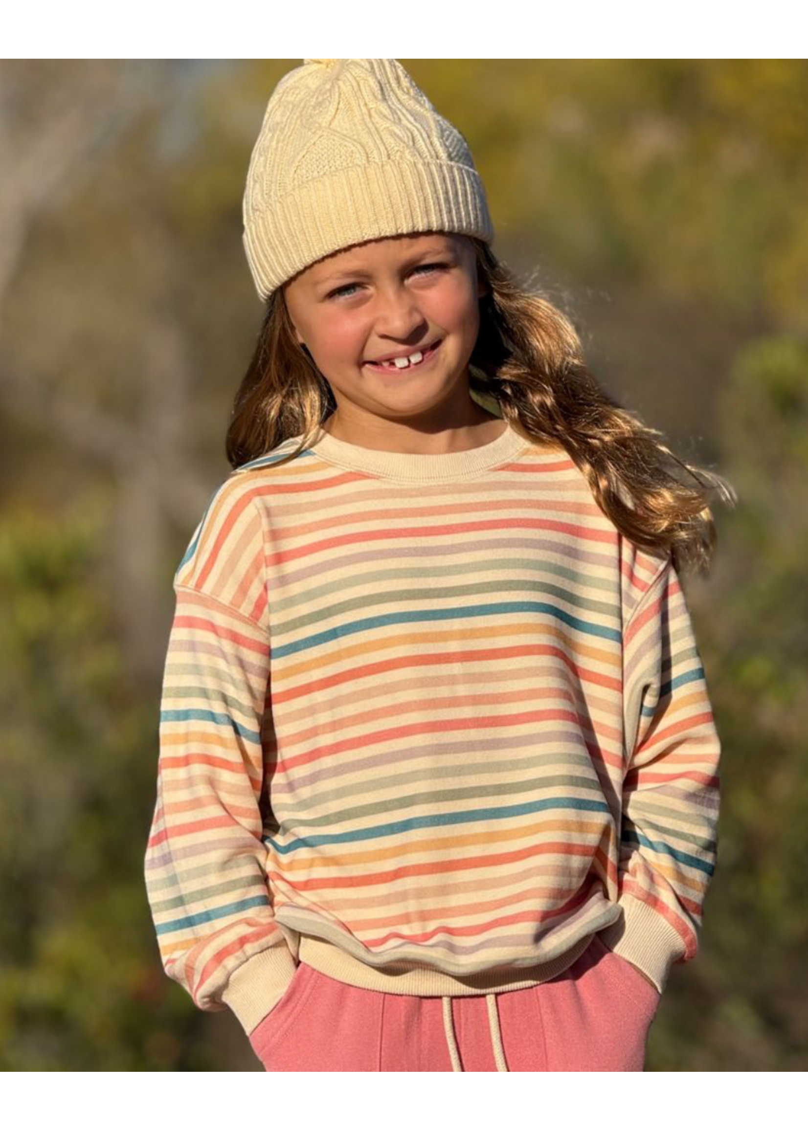 Vignette Vignette, Alana Sweatshirt || Candy Stripe