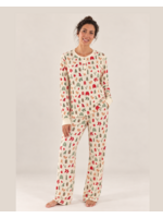 Bambie and Birdie Bambi and Birdie, Ladies Henley Wide Leg Set || Cozy Christmas