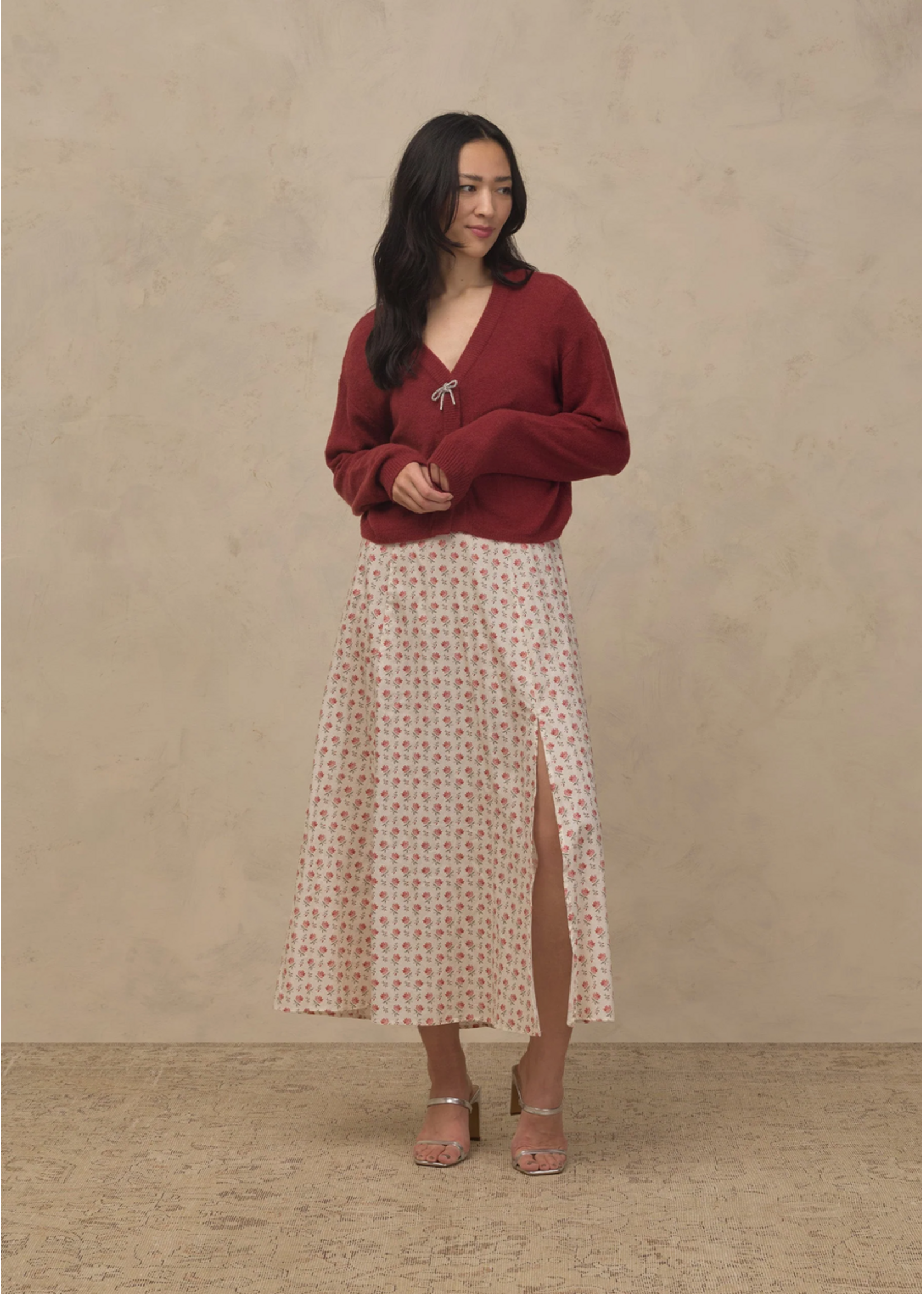 Noralee Noralee, Womens' Bow Cardigan || Ruby