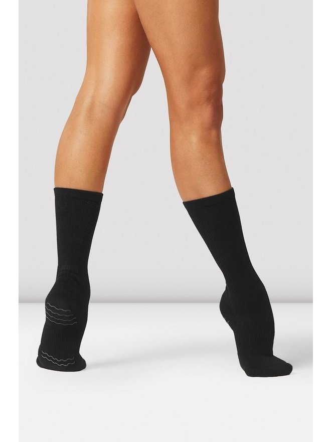 NEW Capezio New York Black Vertical Open Knee High Socks One Size