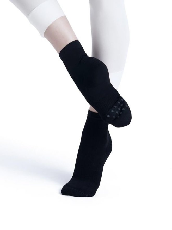 4 Pairs Dance Socks Shoe Socks on Smooth Floors Over Sneakers,Smooth Pivots  and Turns to Dance on Wood Floors Protect Knees, 4 Pairs（black & Grey &  Blue & Pink） : : Clothing