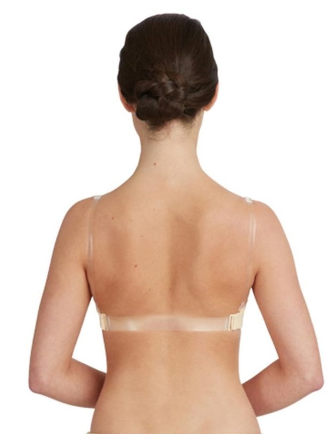 Body Wrappers 297 Women's Padded Underwire Bra with Clear Straps (34C, Nude)  