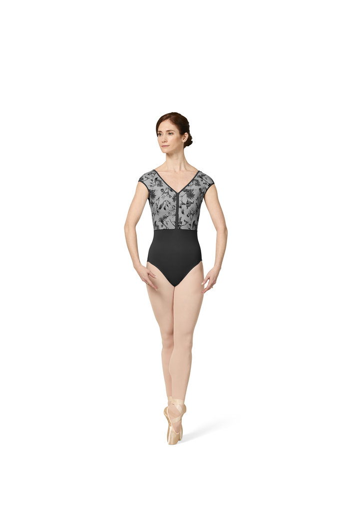 Bloch Mirella Cap Sleeve Printed V Neck Leotard