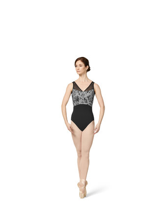 Bloch Mirella V Neck Printed Low Back Leotard Bloch Mirella V Neck Printed Low Back Leotard