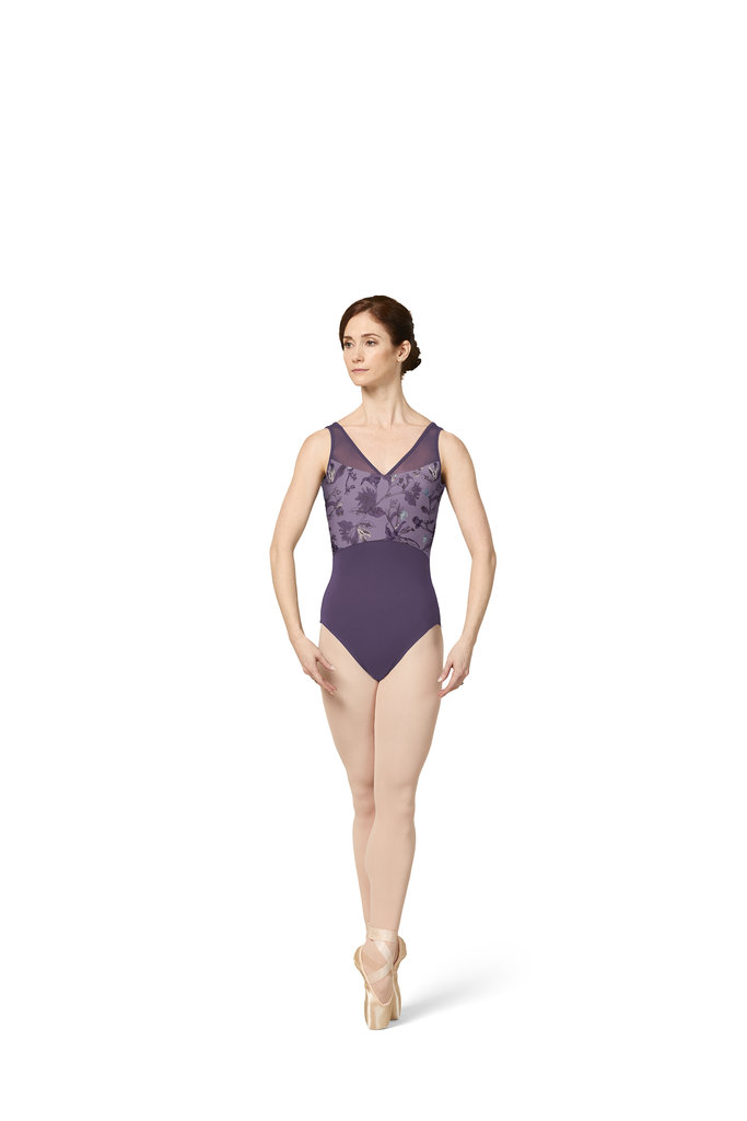 Bloch Mirella V neck Printed Low Back Tween Leotard- M3089TM