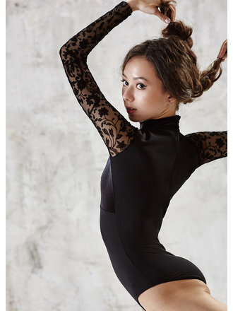 Lace Mock Neck Leotard