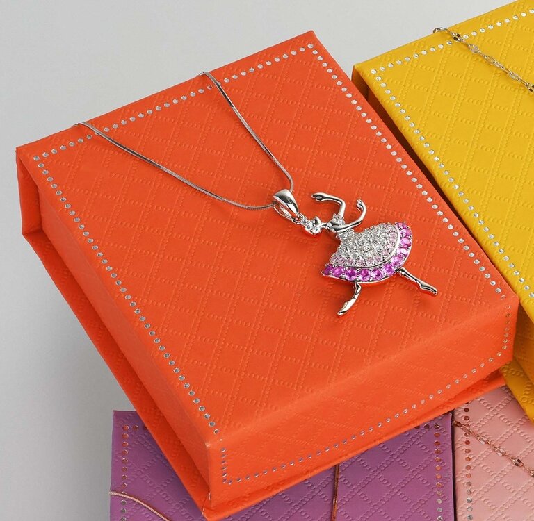 FH2 FH2 Ballerina Necklace with Rhinestone Skirt