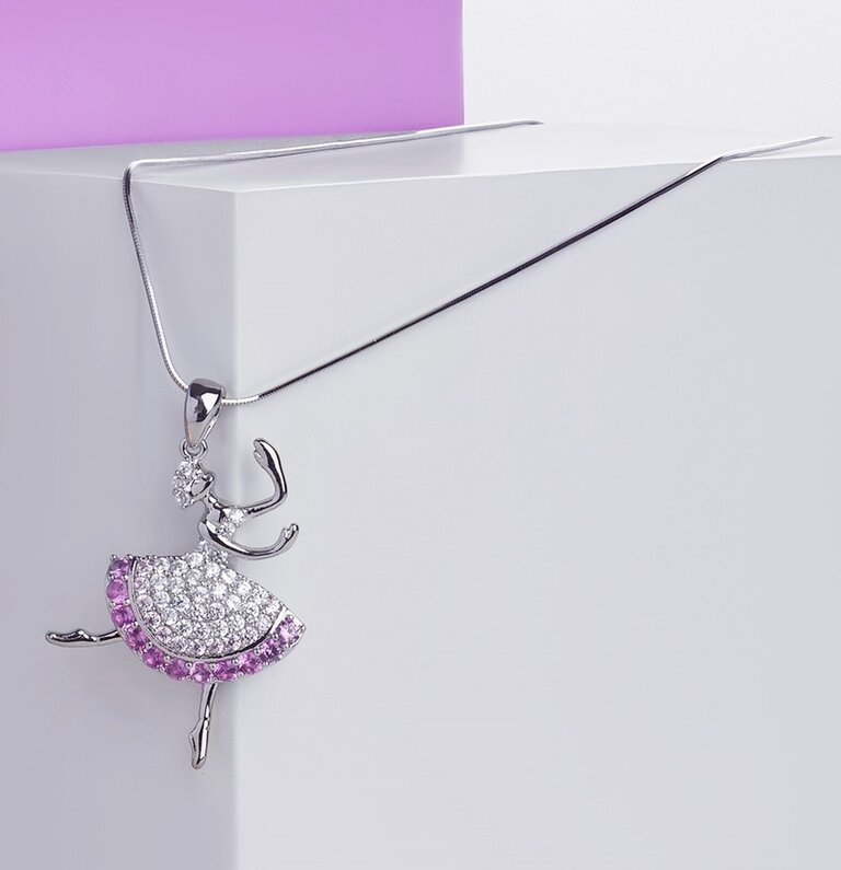 FH2 FH2 Ballerina Necklace with Rhinestone Skirt