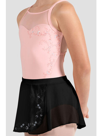 Bloch Bloch Fleur Child Embroidered Faux Wrap Skirt Bloch Bloch Fleur Child Embroidered Faux Wrap Skirt