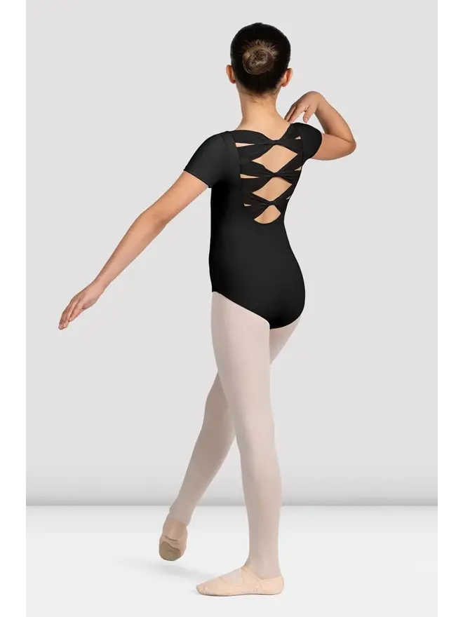 Black short sleeve dance leotard deals
