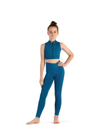 Bloch Bloch Twist Mock Neck Zip Crop Top