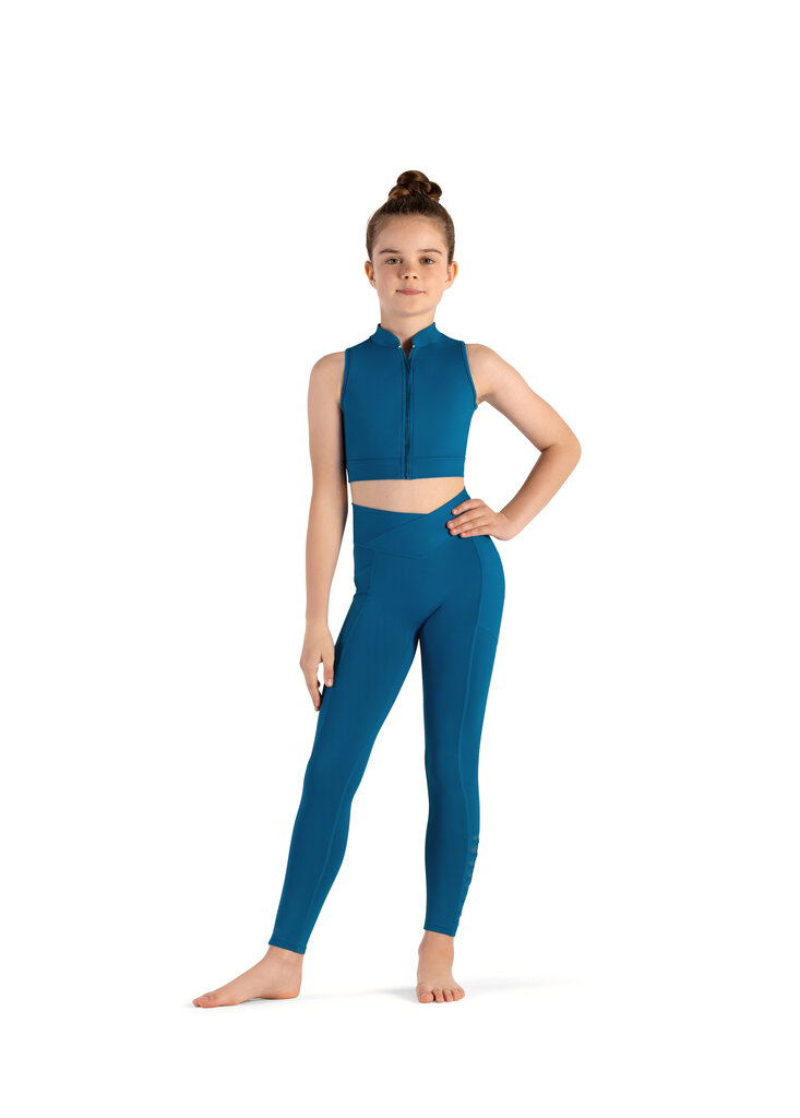 Bloch Bloch Twist Mock Neck Zip Crop Top- CZ8465