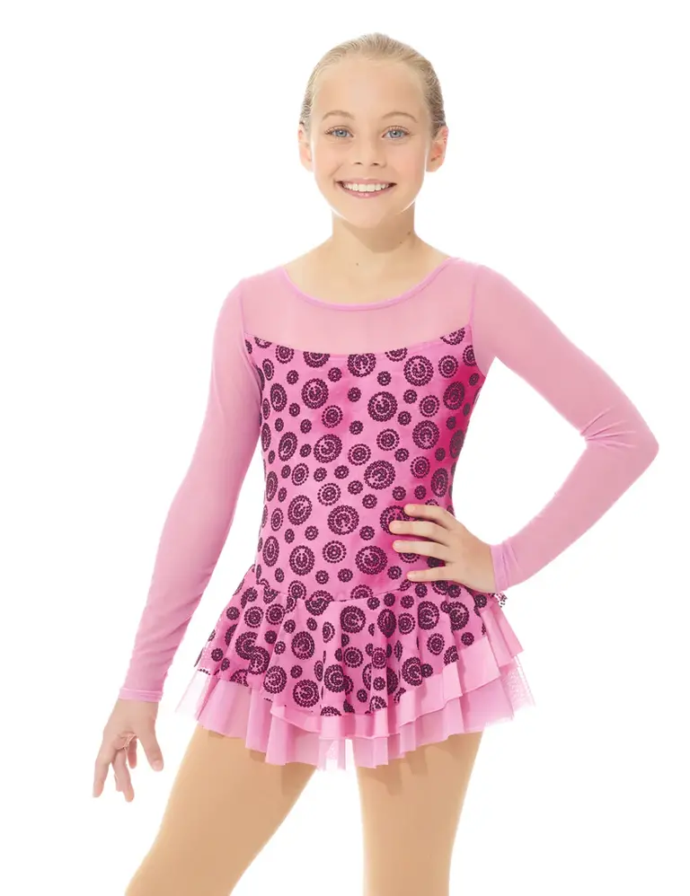 Mondor Mondor Child Sparkle Dot Mesh Sleeve Skating Dress- 669