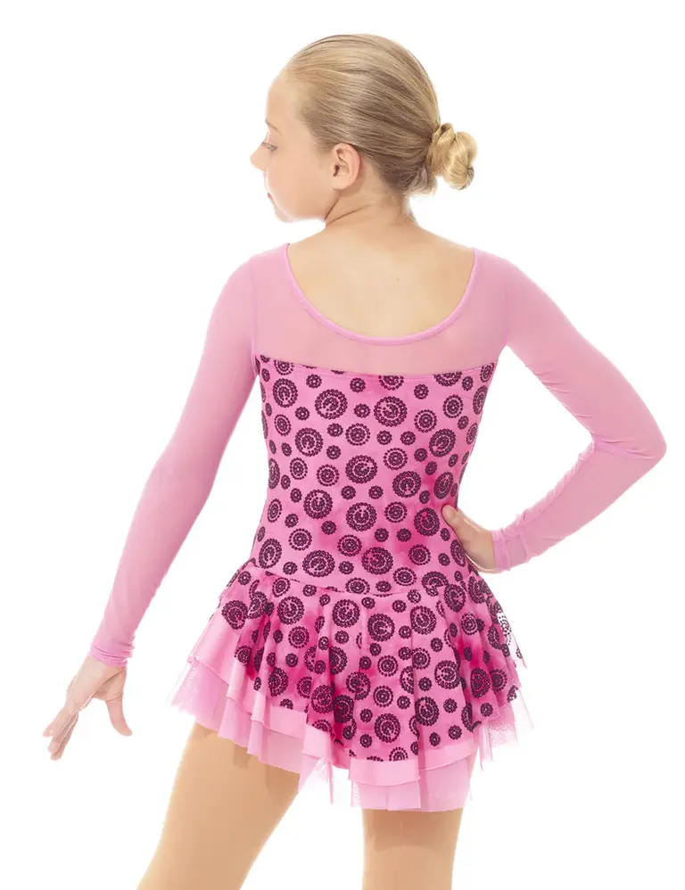 Mondor Mondor Child Sparkle Dot Mesh Sleeve Skating Dress- 669