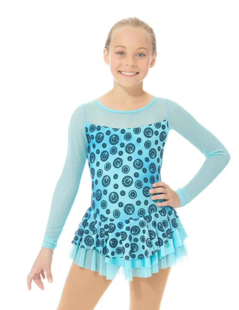 Mondor Mondor Child Sparkle Dot Mesh Sleeve Skating Dress- 669