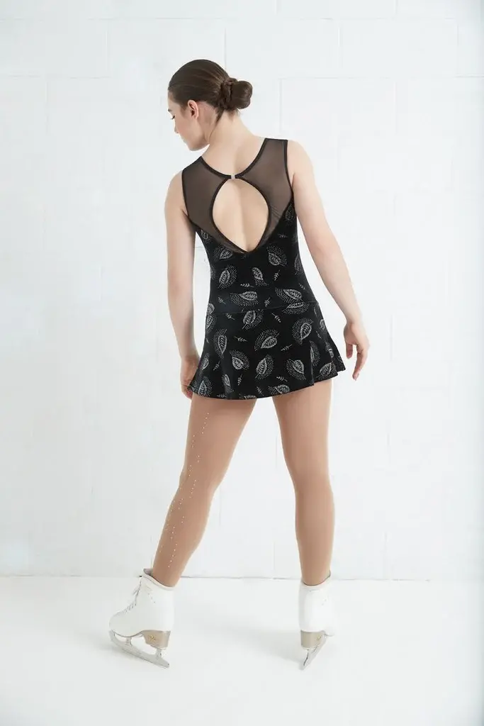 Mondor Mondor Child Sleeveless Velvet Glitter Skating Dress-12935C