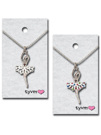 TYVM TYVM Ballerina w/ Crystal Skirt Necklace