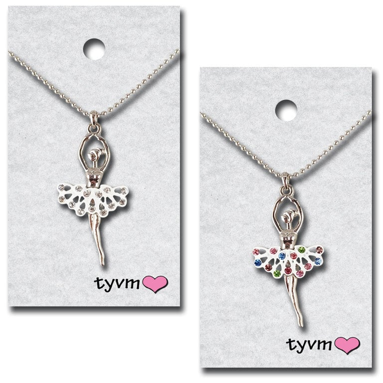 TYVM TYVM Ballerina w/ Crystal Skirt Necklace