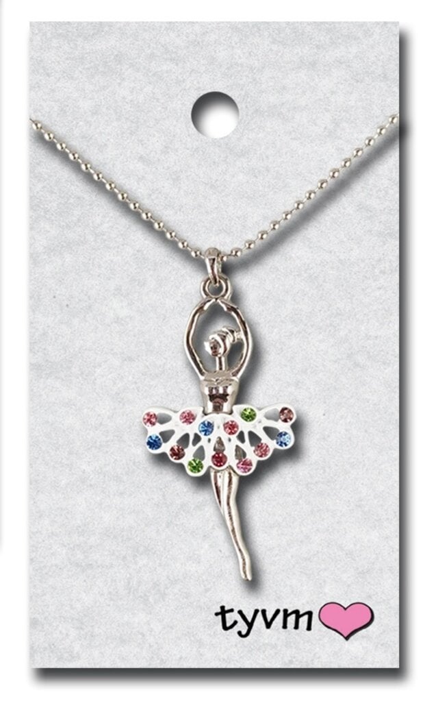 TYVM TYVM Ballerina w/ Crystal Skirt Necklace