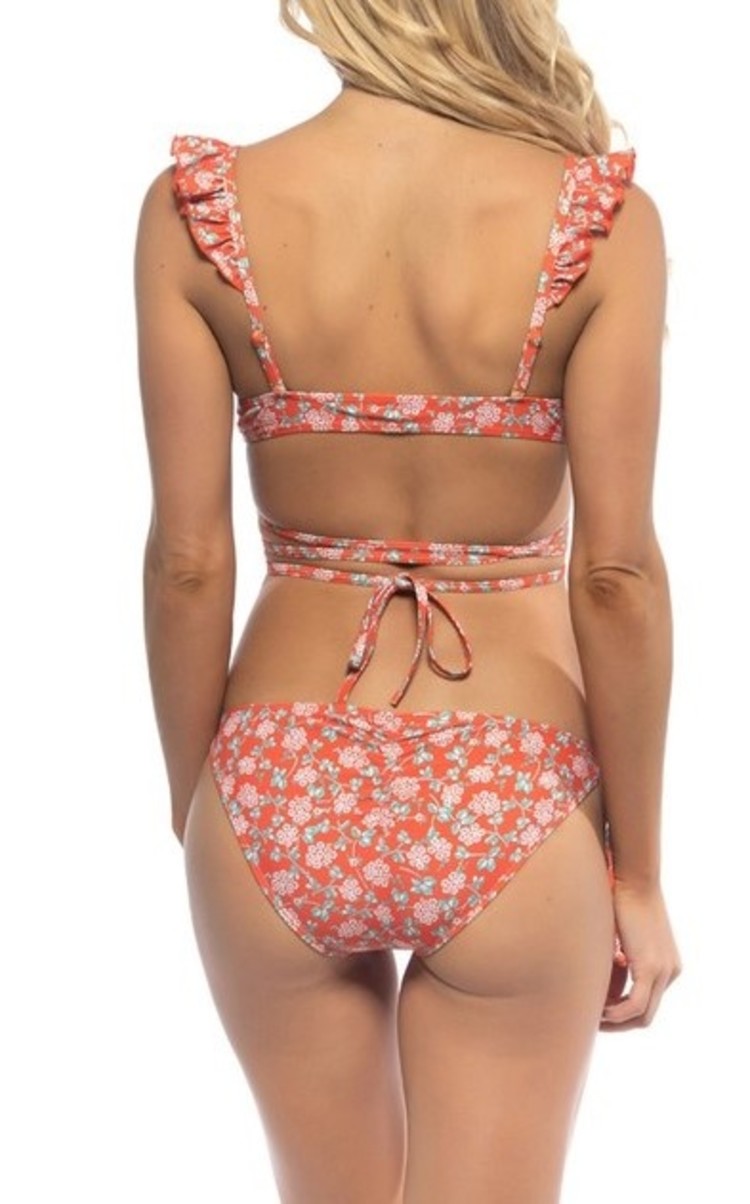 2-Piece Ruffle Top/Side Tie Bikini