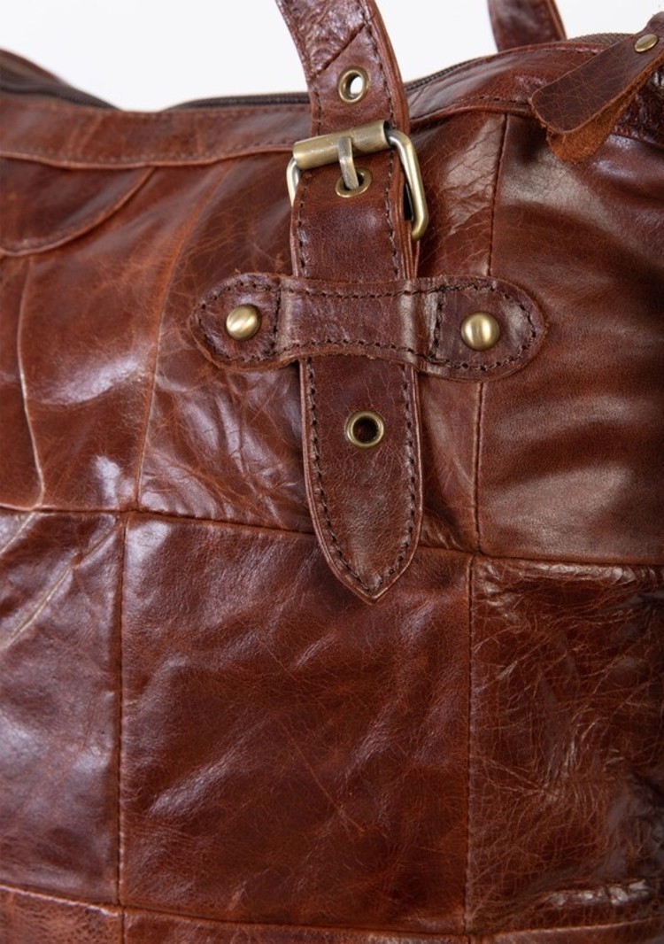 100% LEATHER Bag/Belted Straps/Stitching