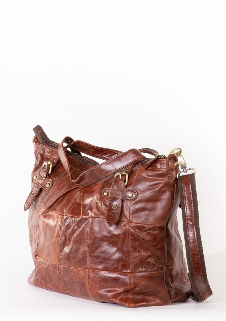 100% LEATHER Bag/Belted Straps/Stitching