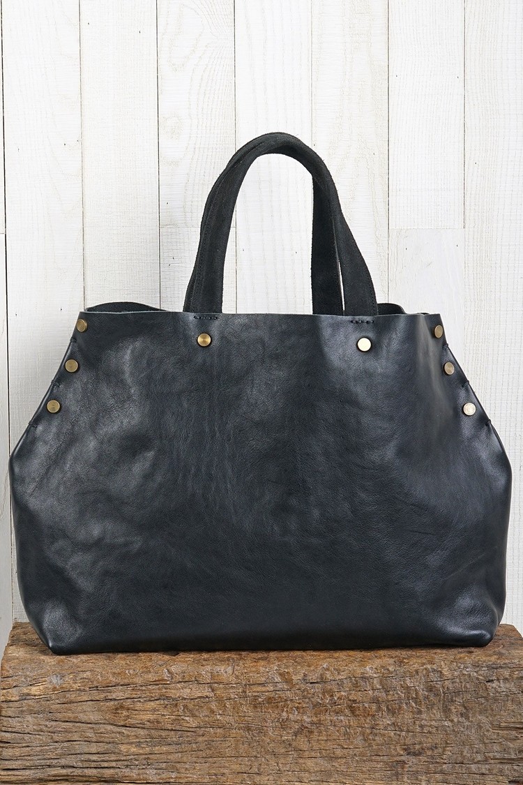 Hand Saddle Stitched Tote w/Metal Studs