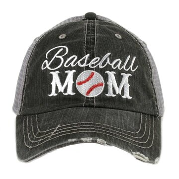 Baseball Mom Trucker Hat Gray