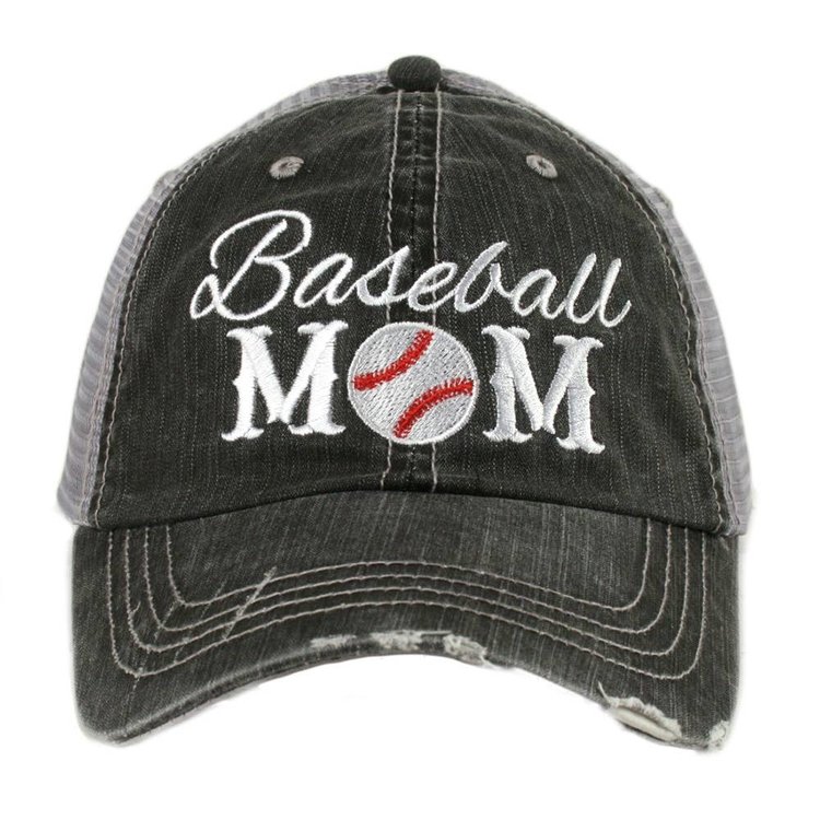 Baseball Mom Trucker Hat Gray