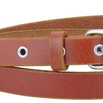 100% Leather Skinny Grommet Belt