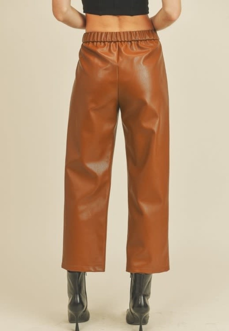 Chestnut Faux Leather Pant