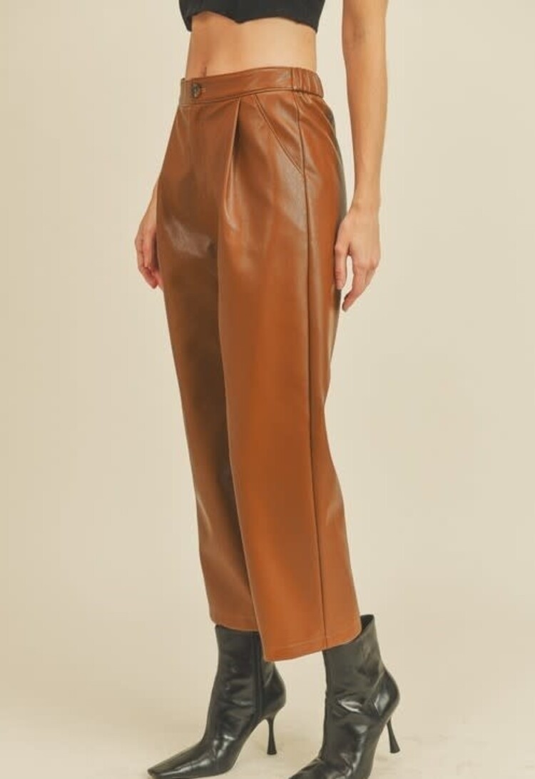 Chestnut Faux Leather Pant