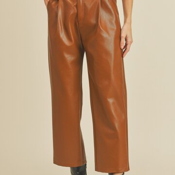 Chestnut Faux Leather Pant