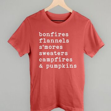 Bonfires,Flannels,S'mores T-shirt